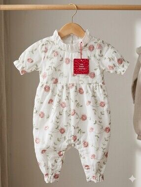 PatPat Floral Girl Ruffle Romper 6-9 Months
